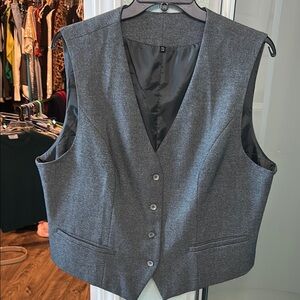 Gray Button-Up Vest